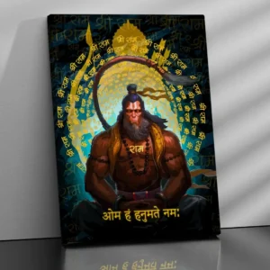 Majestic Indian God Hanuman Canvas Print | Spiritual Wall Art for Home Decoration