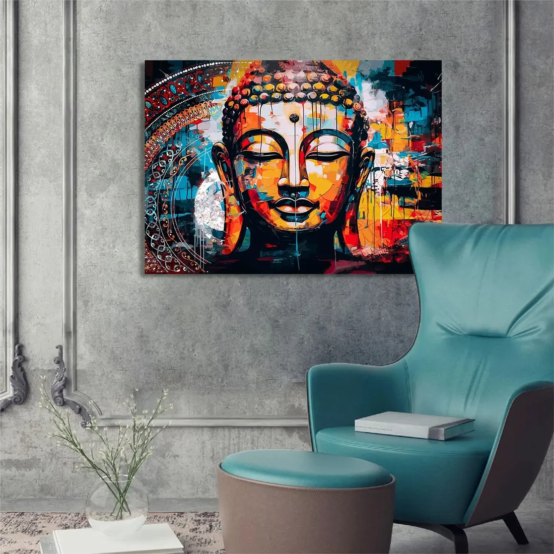 Vibrant Buddha Canvas Prints - Canvas Art Print for Home Office Bedroom Living Room Wall Decor - Image 2