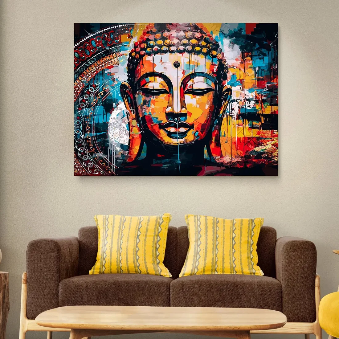 Vibrant Buddha Canvas Prints - Canvas Art Print for Home Office Bedroom Living Room Wall Decor - Image 3