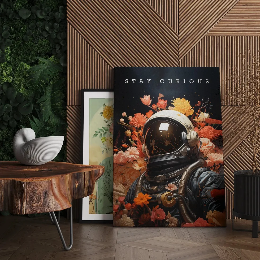 Stay Curious Astronaut Bloom Canvas Art Print - Image 4