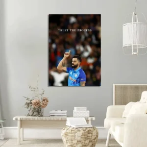 Virat Kohli Motivational Canvas Art Print: “Trust the Process” Inspiring Cricket Artwork