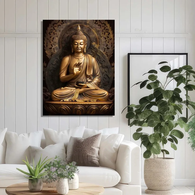 Vibrant Buddha Canvas Prints - Canvas Art Print for Home Office Bedroom Living Room Wall Decor - Image 4