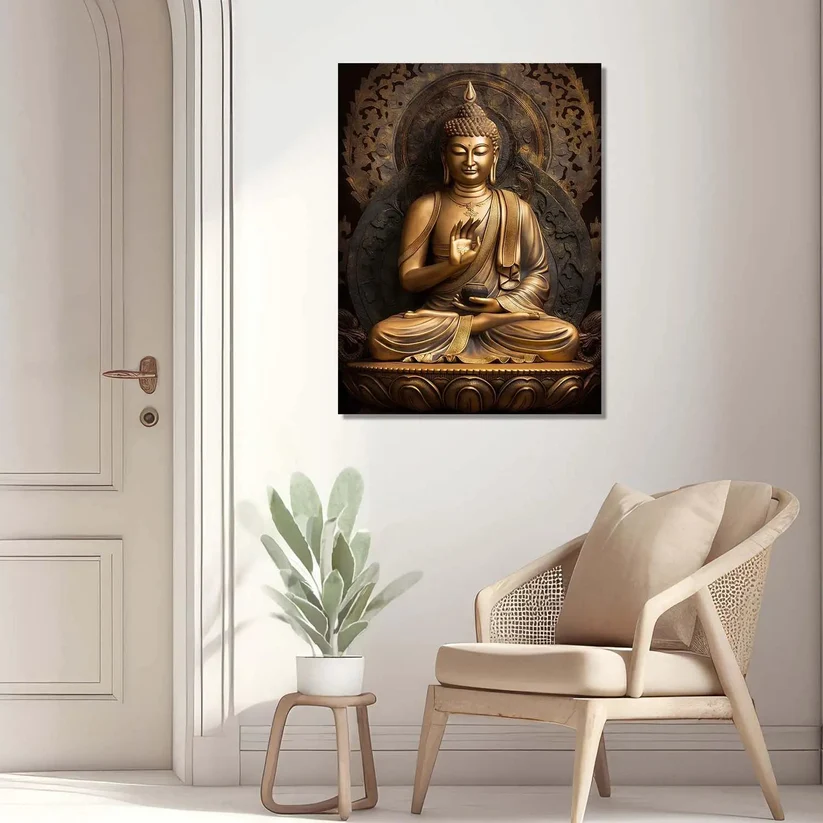 Vibrant Buddha Canvas Prints - Canvas Art Print for Home Office Bedroom Living Room Wall Decor - Image 3