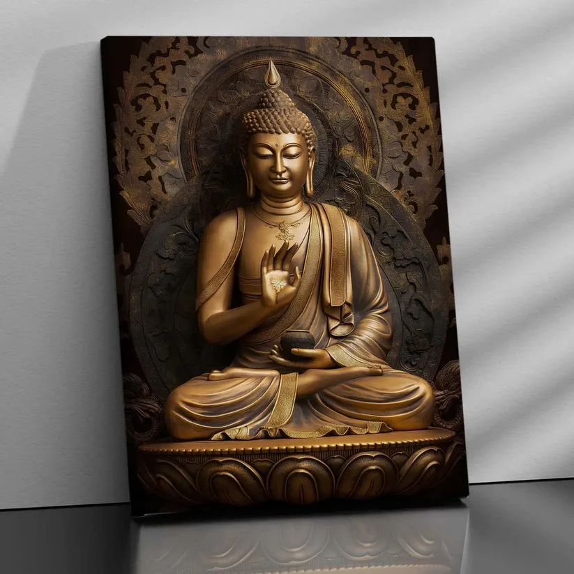 Vibrant Buddha Canvas Prints - Canvas Art Print for Home Office Bedroom Living Room Wall Decor