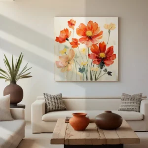 Vibrant Floral Canvas Print for Living Room Bedroom Home and Office Wall Decor