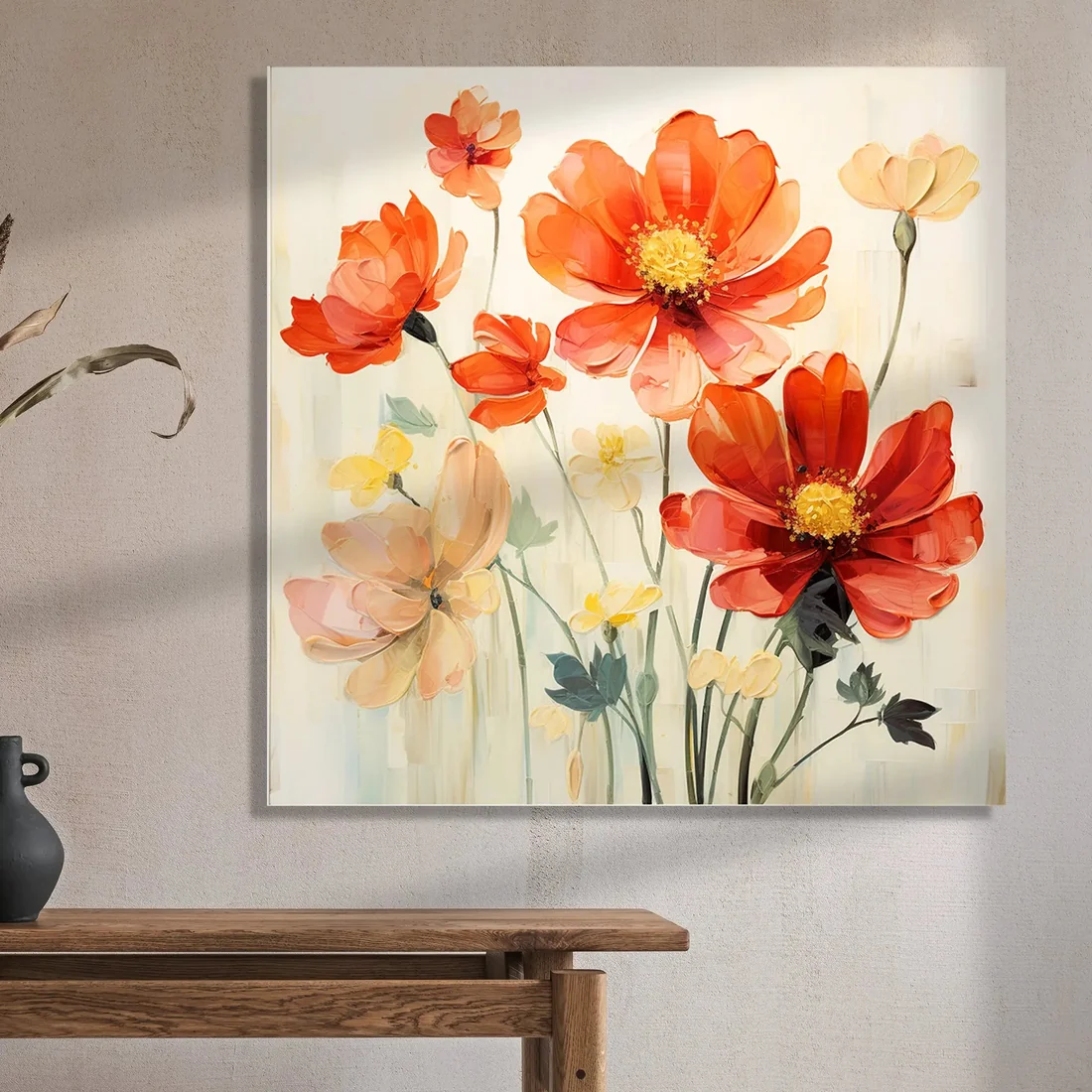 Vibrant Floral Canvas Print for Living Room Bedroom Home and Office Wall Decor - Image 3