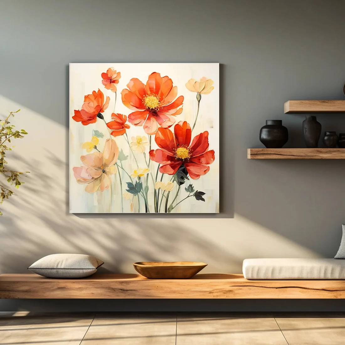 Vibrant Floral Canvas Print for Living Room Bedroom Home and Office Wall Decor - Image 2