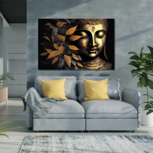 Golden Buddha Canvas Print - Large Canvas Art Print for Home and Living Room Wall decor