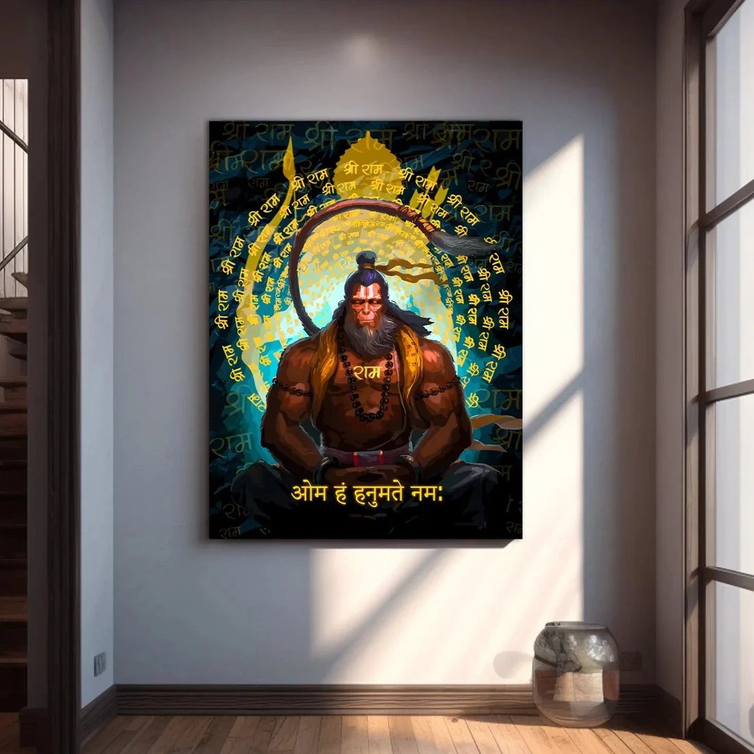 Majestic Indian God Hanuman Canvas Print | Spiritual Wall Art for Home Decoration - Image 4