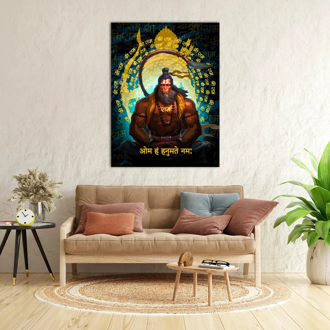 Majestic Indian God Hanuman Canvas Print | Spiritual Wall Art for Home Decoration - Image 3