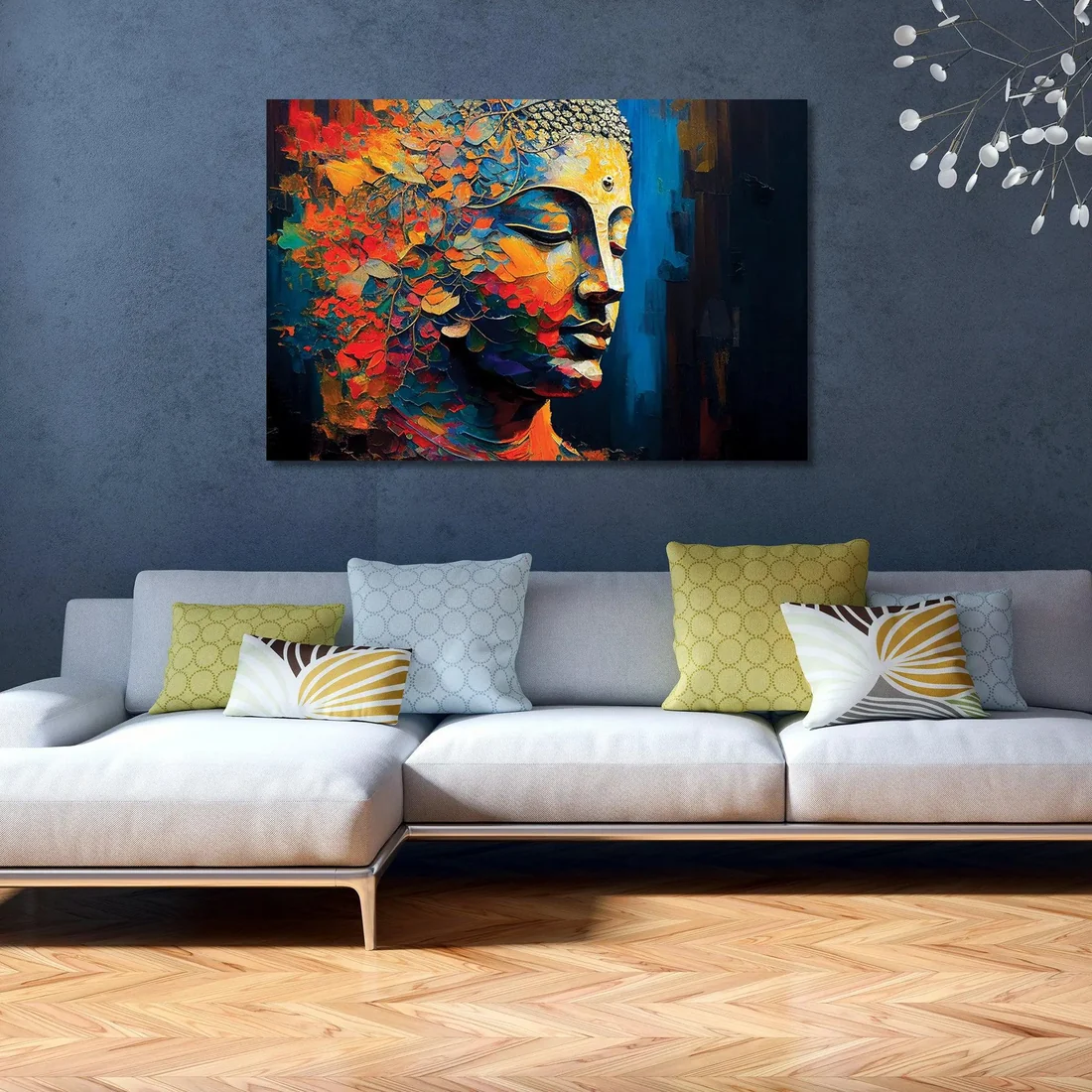 Vibrant Buddha Canvas Prints for Living Room Wall Decor - Image 3