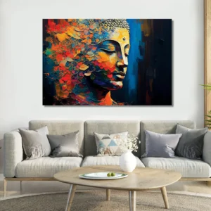 Vibrant Buddha Canvas Prints for Living Room Wall Decor