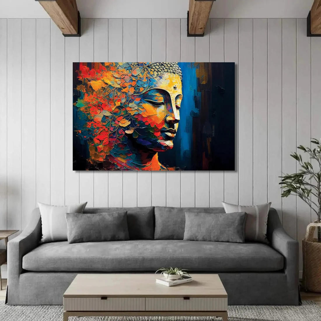 Vibrant Buddha Canvas Prints for Living Room Wall Decor - Image 2